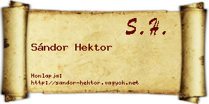 Sándor Hektor névjegykártya